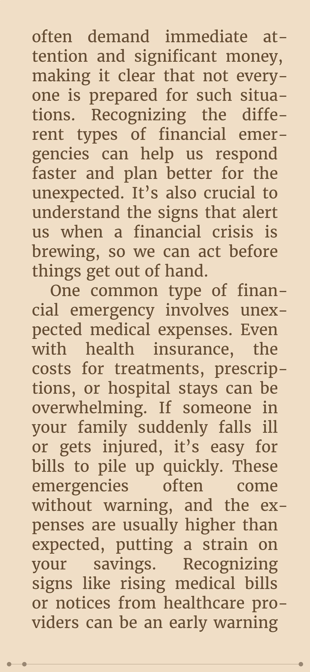 Financial First Aid