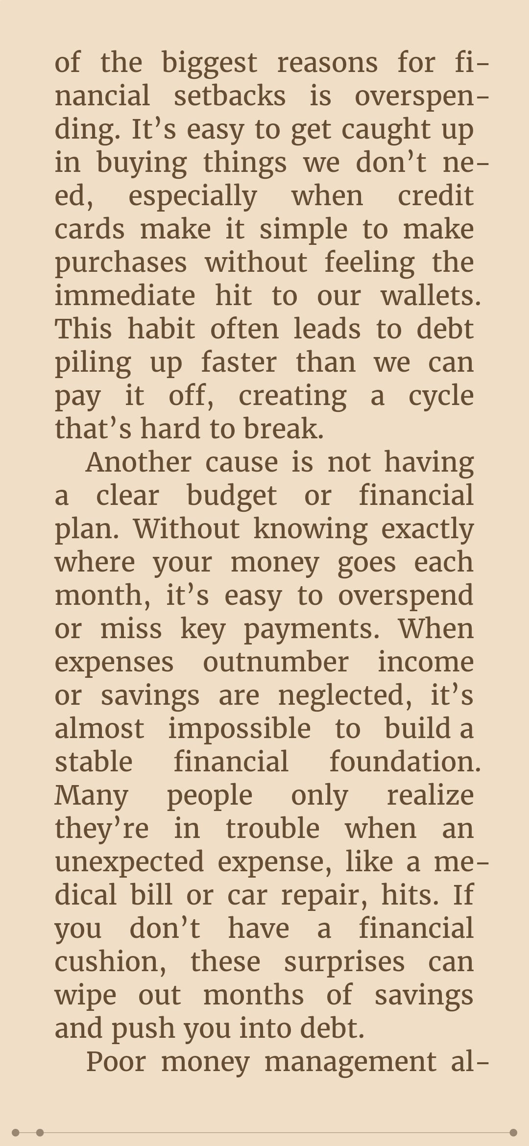 Rebuilding After a Financial Setback